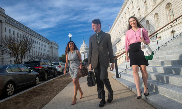 Young adults working in D.C. near Capitol Hill